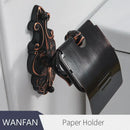 GobekUsa Black Brass Toilet Paper Holder Wall Mounted Bathroom Accessories Holder Shelf