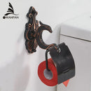 GobekUsa Black Brass Toilet Paper Holder Wall Mounted Bathroom Accessories Holder Shelf