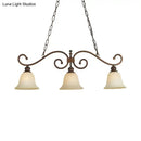 GobekUsa White Glass Bell Pendant Light - Classic Island Lighting with 3 Lights for Dining Room