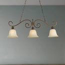 GobekUsa White Glass Bell Pendant Light - Classic Island Lighting with 3 Lights for Dining Room