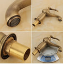 GobekUsa Antique Bronze Bathroom Faucet Single Handle Mixer