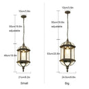 GobekUsa Black Outdoor Hanging LED Pendant Light for Balcony Walkway & Exterior Lighting