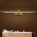 Antique bronze carved led vanity light bedroom floral wall lamp by Decorbites