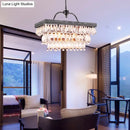 GobekUsa Modern Black Rectangle Island Lighting Fixture with Clear Crystal, 4/8 Lights Hanging Lamp
