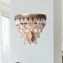 GobekUsa Bronze 1 Light Wall Sconce with Countryside Crystal Teardrop Design