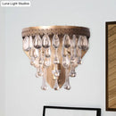 GobekUsa Bronze 1 Light Wall Sconce with Countryside Crystal Teardrop Design