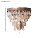 GobekUsa Bronze 1 Light Wall Sconce with Countryside Crystal Teardrop Design
