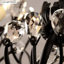 GobekUsa Antique Metal Wall Sconce with Crystal Accents - Elegant Black Flower Design, 2 Lights - Perfect for Living Room