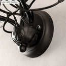 GobekUsa Antique Metal Wall Sconce with Crystal Accents - Elegant Black Flower Design, 2 Lights - Perfect for Living Room