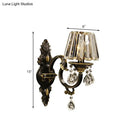 GobekUsa Modern Hand-Cut Crystal Wall Sconce in Black & Gold