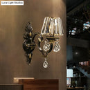 GobekUsa Modern Hand-Cut Crystal Wall Sconce in Black & Gold