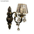 GobekUsa Modern Hand-Cut Crystal Wall Sconce in Black & Gold