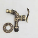 GobekUsa Bronze Dragon Carved Tap Bibcock - Outdoor Garden Faucet