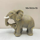 Antique bronze elephant family figurine living room ornament by Decorbites