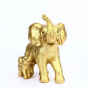 Antique bronze elephant family figurine living room ornament by Decorbites