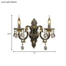 GobekUsa Faceted Crystal Finial Black and Gold Sconce Candlestick - Nordic Wall Light with 2 Lights