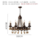 GobekUsa Iron Art Crystal Candle Chandelier LED Lighting for Living Room Bedroom Bar