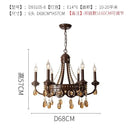 GobekUsa Iron Art Crystal Candle Chandelier LED Lighting for Living Room Bedroom Bar
