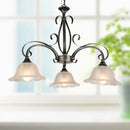GobekUsa Black Frosted Glass Island Pendant Ceiling Light with Flared Design - 3 Bulbs for Living Rooms