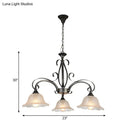 GobekUsa Black Frosted Glass Island Pendant Ceiling Light with Flared Design - 3 Bulbs for Living Rooms