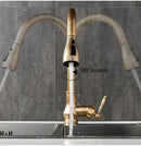 GobekUsa Antique Bronze Pull Out Kitchen Faucet