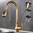 GobekUsa Antique Bronze Pull Out Kitchen Faucet