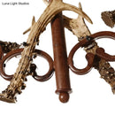 GobekUsa Traditional Brown Fabric Trapezoid Island Chandelier with 2 Heads - Perfect for Living Room