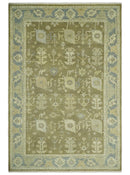 Antique Brown, Gray and Beige 8x10, 6x9 and 4x6 Hand Knotted Traditional Persian Oushak Wool Rug | AC2