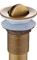 Antique brushed brass pop up sink drain bathroom stopper by Decorbites