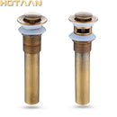 Antique brushed brass pop up sink drain bathroom stopper by Decorbites