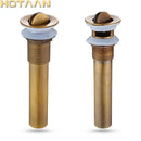 Antique brushed brass pop up sink drain bathroom stopper by Decorbites