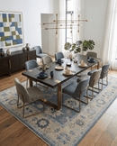 Charcoal Beige Hand Knotted Wool Area Rug - Traditional Oushak