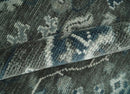 Charcoal Blue Hand Knotted Wool Area Rug - Traditional Oushak by The Rug Decor