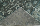 Charcoal Blue Hand Knotted Wool Area Rug - Traditional Oushak by The Rug Decor
