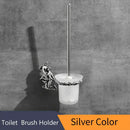 GobekUsa Gold/Silver Romantic Toilet Brush Holder Set with Glass Cup & Brass Handle