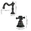GobekUsa Dual Handle Basin Faucet in Chrome Solid Brass with Antique Black Finish