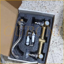 GobekUsa Dual Handle Basin Faucet in Chrome Solid Brass with Antique Black Finish