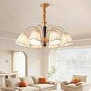 GobekUsa Antique Copper Chandelier for Retro American Country Living Room and Dining Room