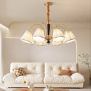 GobekUsa Antique Copper Chandelier for Retro American Country Living Room and Dining Room
