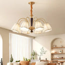 GobekUsa Antique Copper Chandelier for Retro American Country Living Room and Dining Room