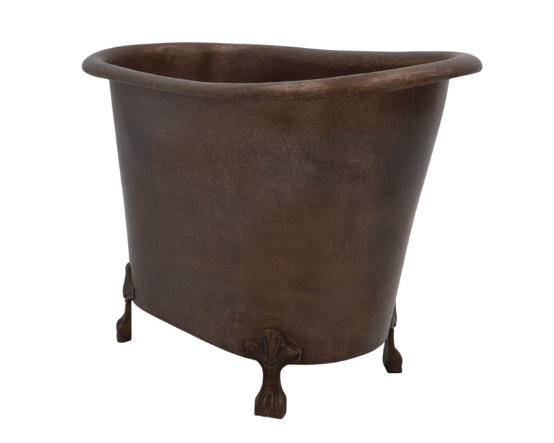 Antique Copper Hammered Soaking Claw Tub