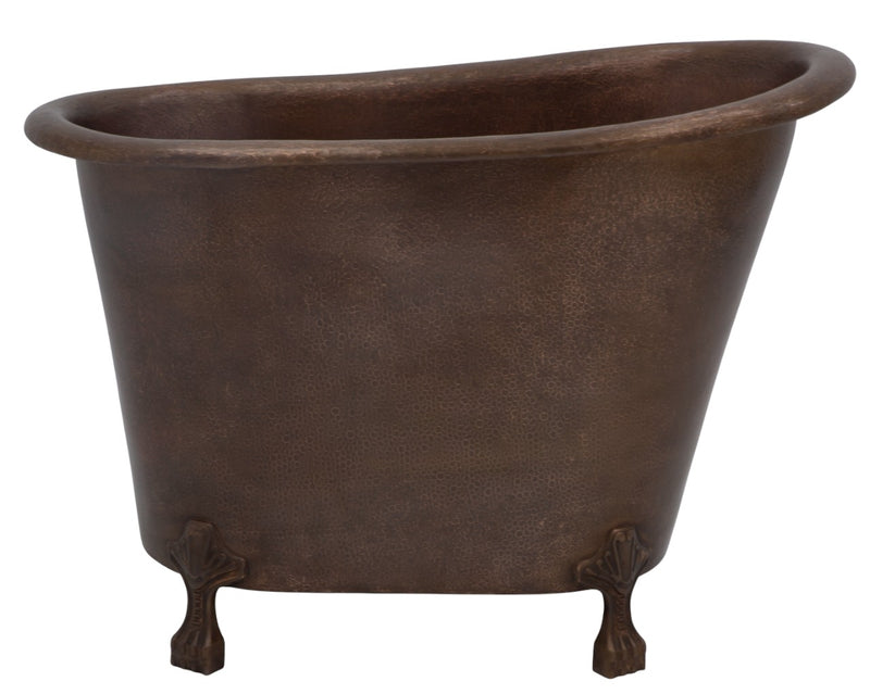 Antique Copper Hammered Soaking Claw Tub