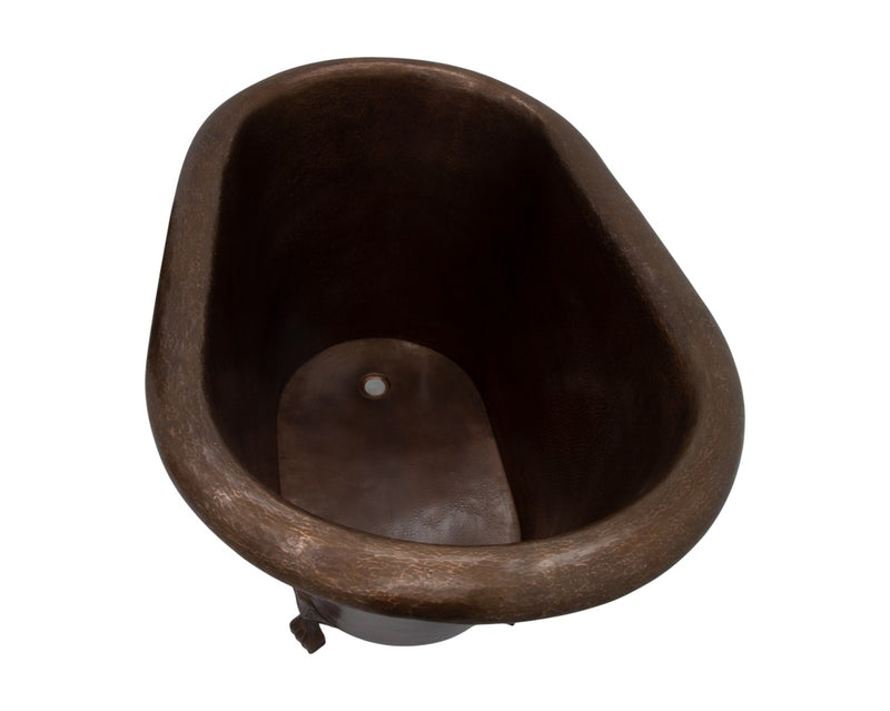 Antique Copper Hammered Soaking Claw Tub