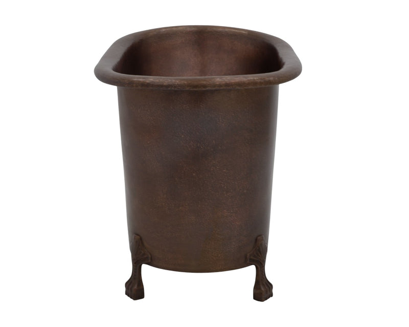 Antique Copper Hammered Soaking Claw Tub