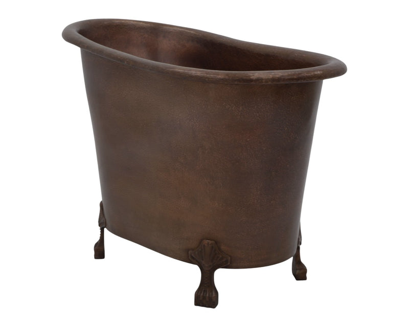 Antique Copper Hammered Soaking Claw Tub