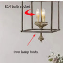 GobekUsa Creative American Iron E14 Chandelier Light for Porch Kitchen Bedroom Personality Lighting
