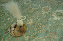 Antique design 8x10 Green and Beige Traditional Oriental Oushak wool area rug by The Rug Decor