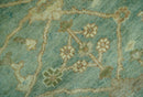 Antique design 8x10 Green and Beige Traditional Oriental Oushak wool area rug by The Rug Decor