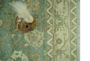 Antique design 8x10 Green and Beige Traditional Oriental Oushak wool area rug by The Rug Decor