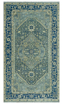 Antique design Gray, Olive and Blue Traditional Hand Knotted Custom Made wool Rug